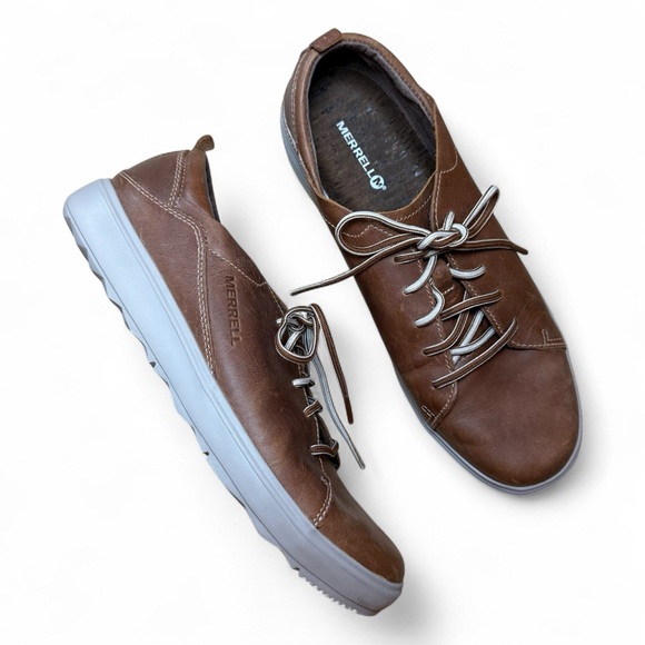 Merrell Shoes - Merrell Brown Leather Lace-Up Sneakers - Women’s Shoes - US Size 10 - EUC